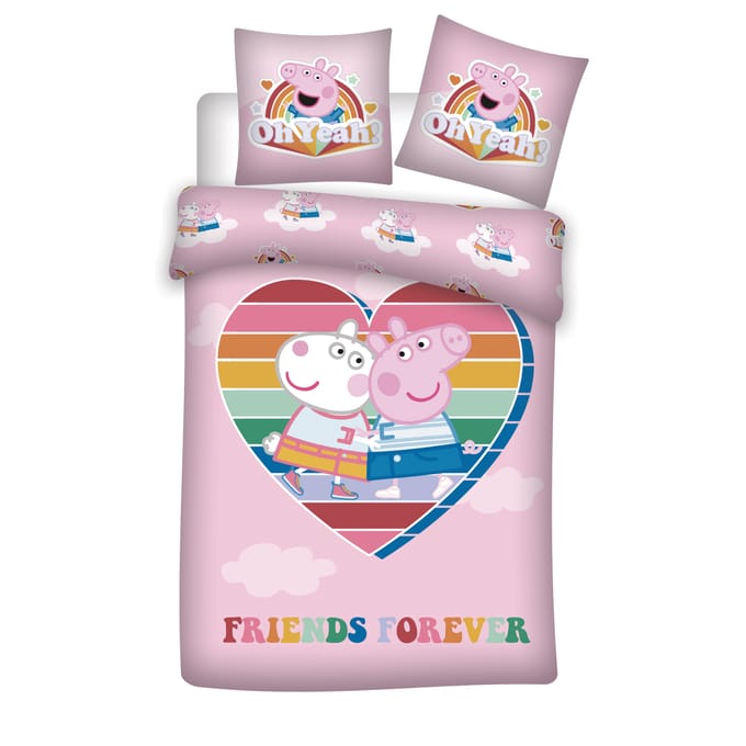 Peppa Pig Dekbedovertrek Friends forever 140 x 200 cm - Polyester
