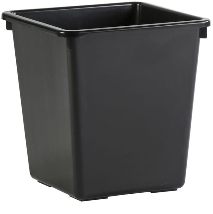 V-Part - Vierkant tapse papierbak 27 liter - Polypropylene - zwart - Prullenbak