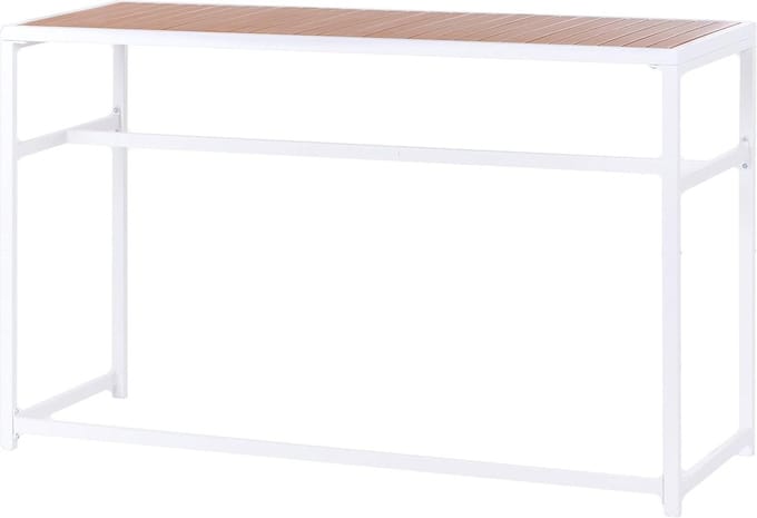 Moderne tuintafel - Buiten eettafel - Buiten dineren - Weerbestendige materialen - 150 x 50 cm - Wit