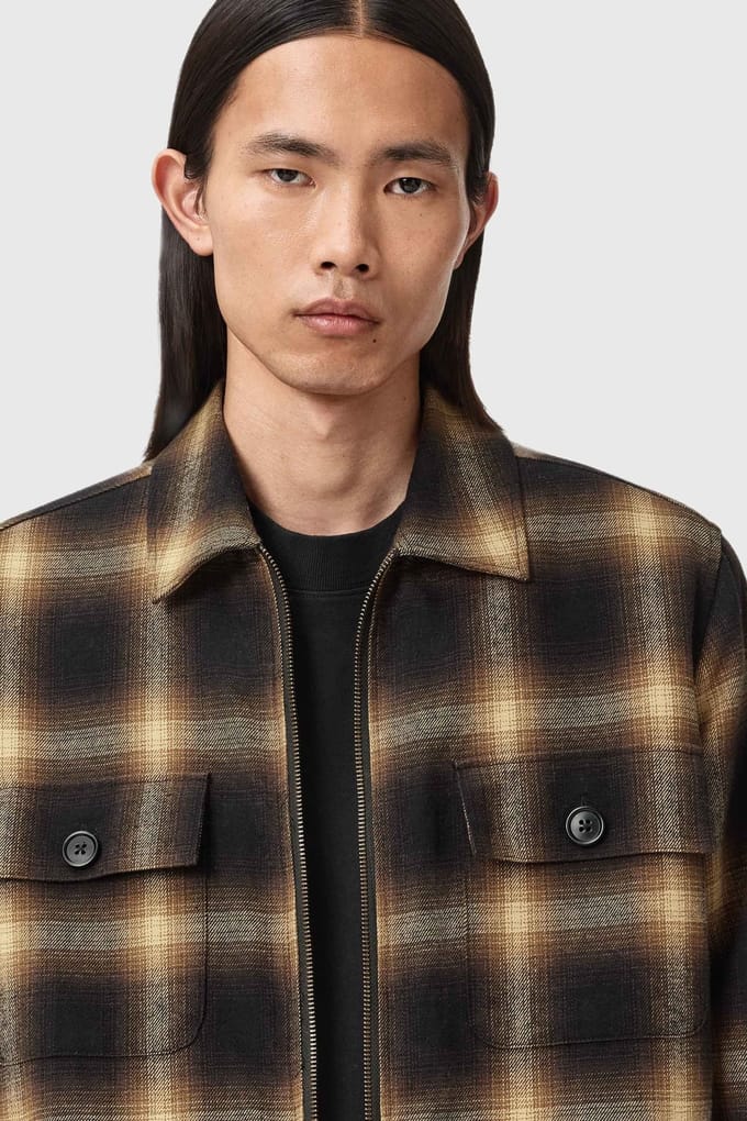 AllSaints Mathers Jacket Trail Brown Maat: S | Lichte Jassen Outlet | Heren | Bruin