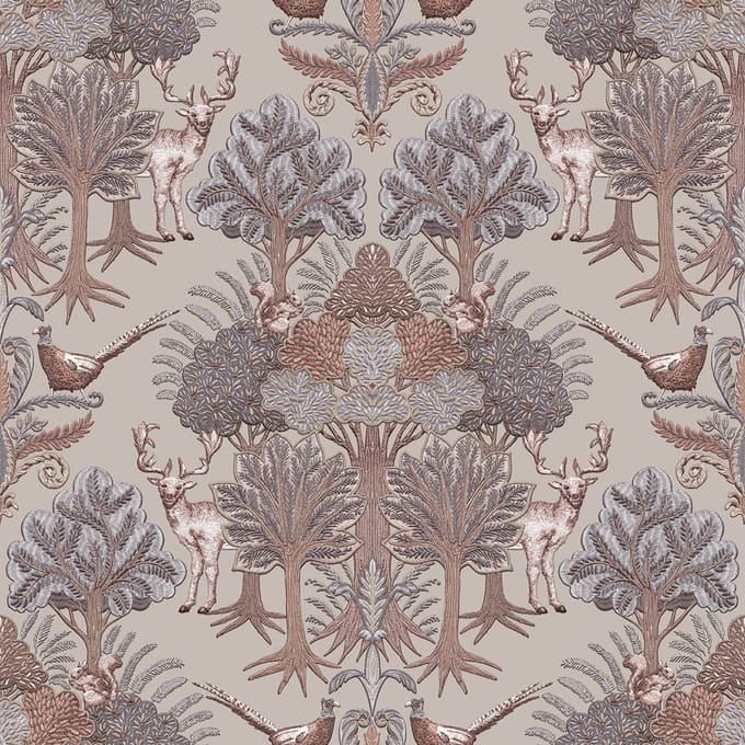 Dutch Wallcoverings - Tapestry Nordic Deer Forest Taupe - TP422302