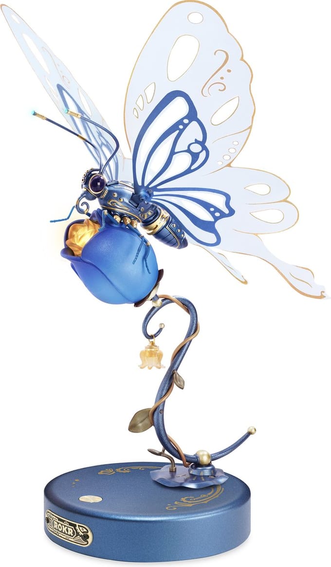 Robotime ROKR Butterfly (blue) - MI05B - Modelbouw - DIY - Miniatuur - Hobby - Bouwpakket - Vlinder - Cadeautip