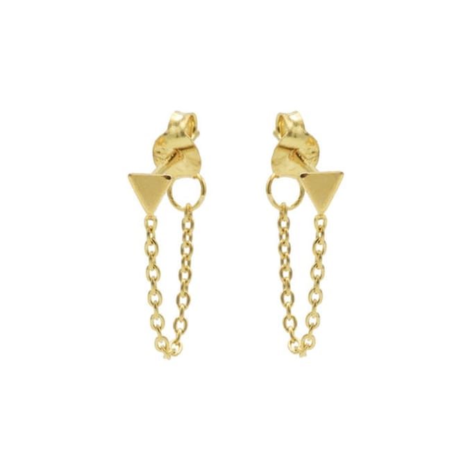 Karma oorbel Chain Triangle goud M1415