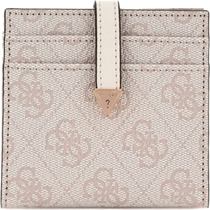 GUESS Kaarthoes Laurel SLG Tab Card Case Dove Logo Crème