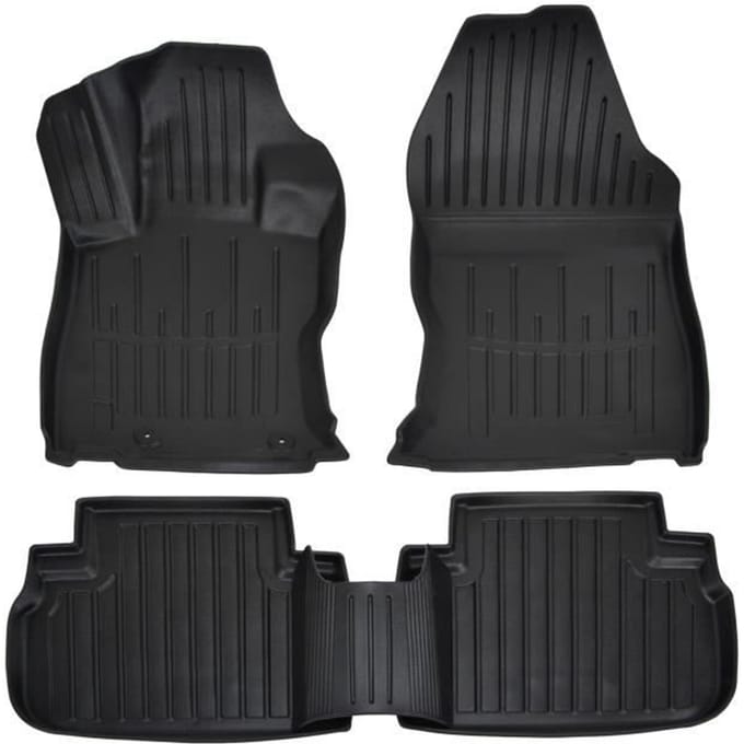 Tapis de sol 3D - SCOUTT - Subaru Forester - Caoutchouc Premium - Résistant à l'eau - Sur mesure noir