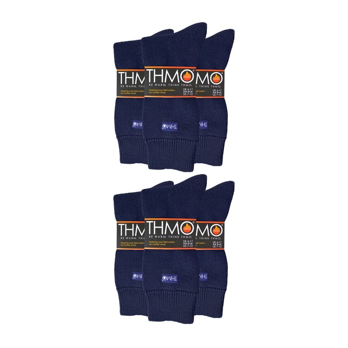THMO heren fleece pantoffelsokken - 6-pack antislipsokken