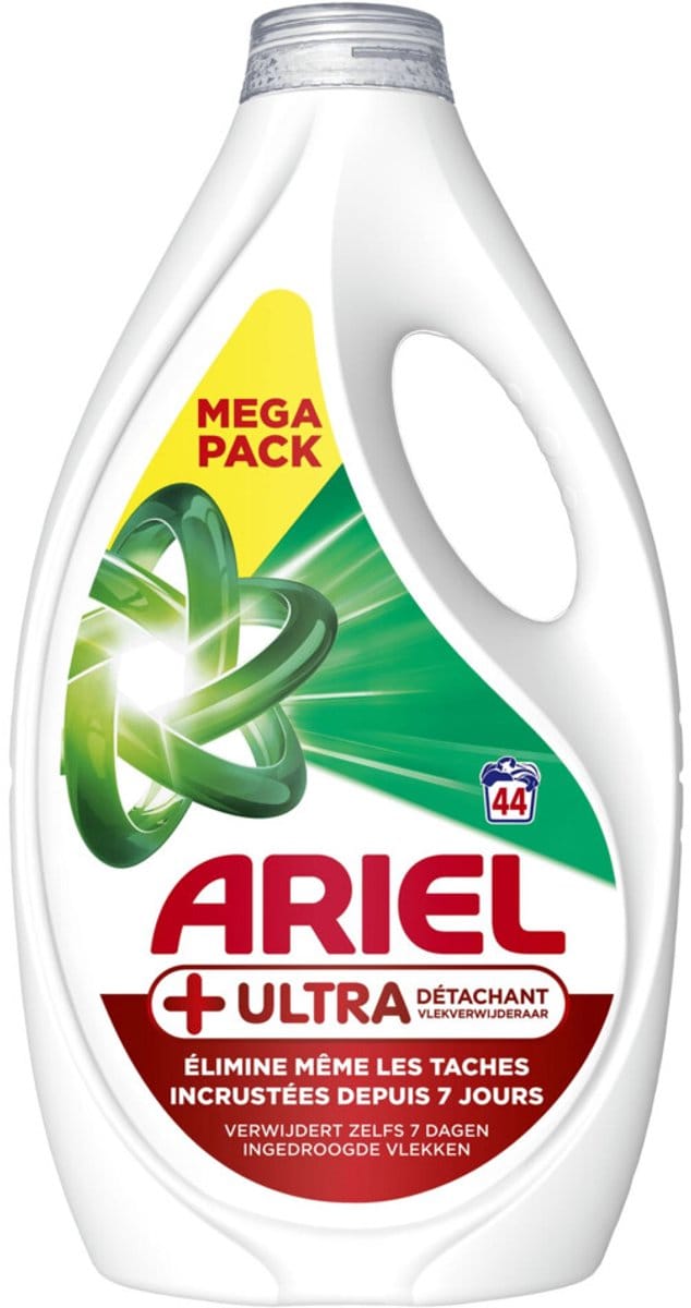 Ariel Vloeibaar Wasmiddel +Ultra Vlekverwijderaar 44 Wasbeurten 1980 ml