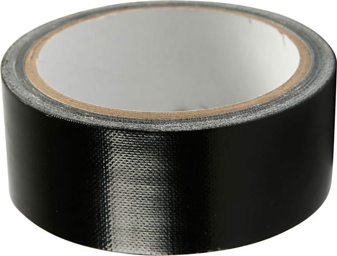 Canvas tape, B: 38 mm, zwart, 25 m/ 1 rol