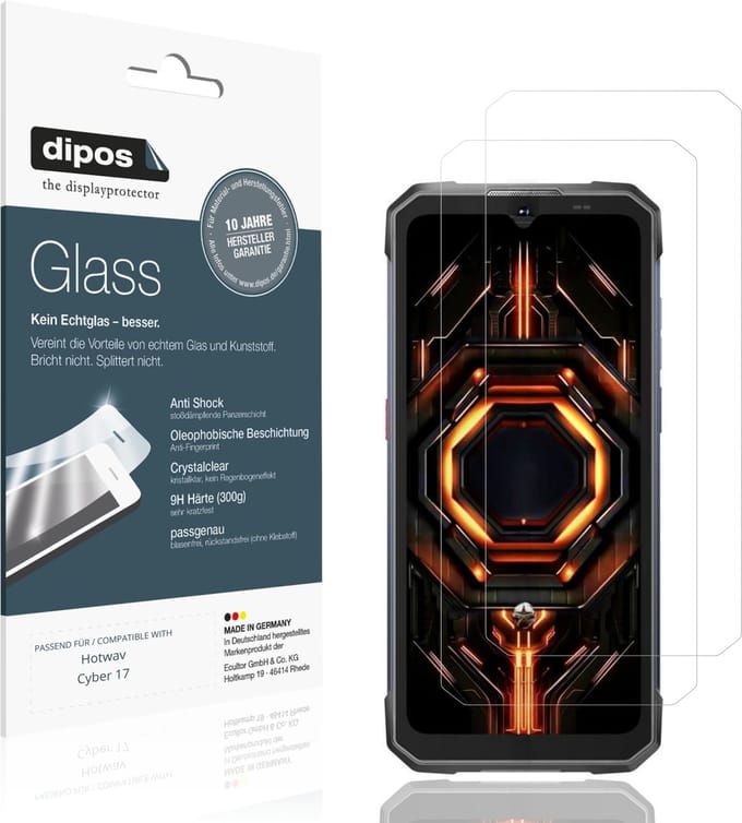 dipos – 2x Pantserfolie geschikt voor Hotwav Cyber 17 | 9H Screenprotector