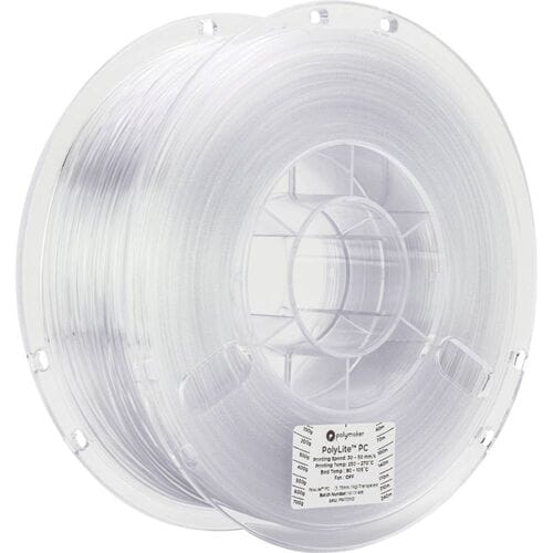 Polymaker PC01001 PolyLite Filament PC (polycarbonaat) Hoge stijfheid, Hittebestendig 1.75 mm 1000 g Transparant 1 stuk(s)