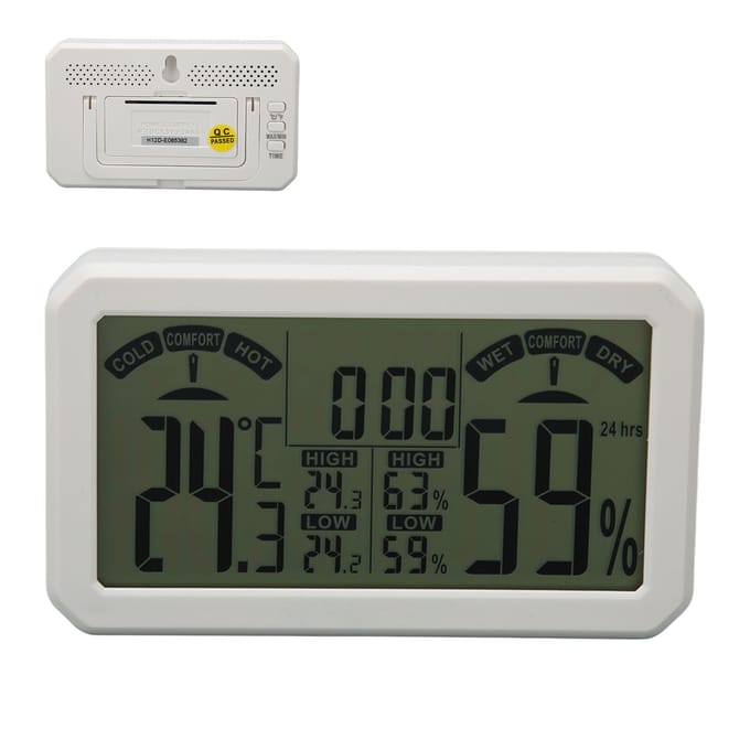 Temperatuur Vochtigheidsmeter Digitaal Hoge Nauwkeurigheid Elektronisch Wandmontage Thermometer Hygrometer voor gray