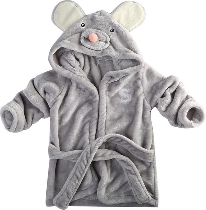 New Age Devi - Ochtendjas-badjas baby grijs met capuchon-muis