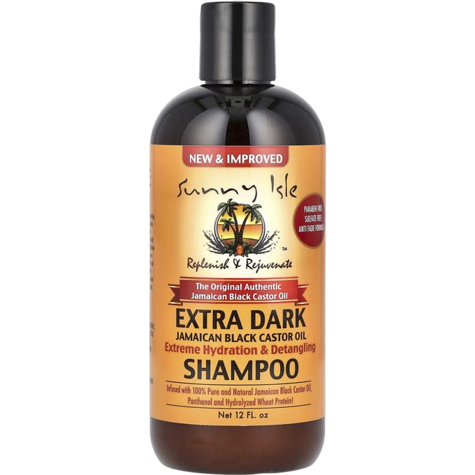 Sunny Isle, Extra Donkere Jamaicaanse Zwarte Ricinusolie Shampoo, 12 fl oz black