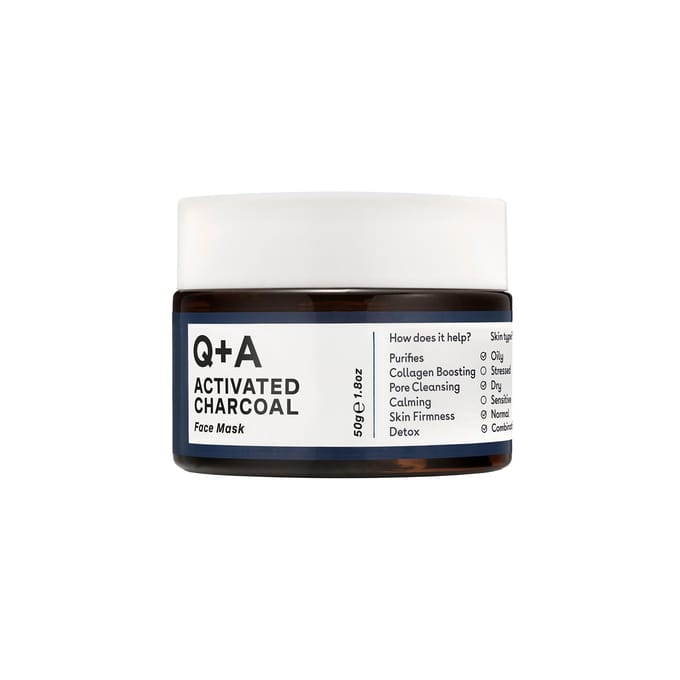 Q+A - Activated Charcoal Face Mask, 50 ml -  oczyszczająca maska z węglem aktywnym