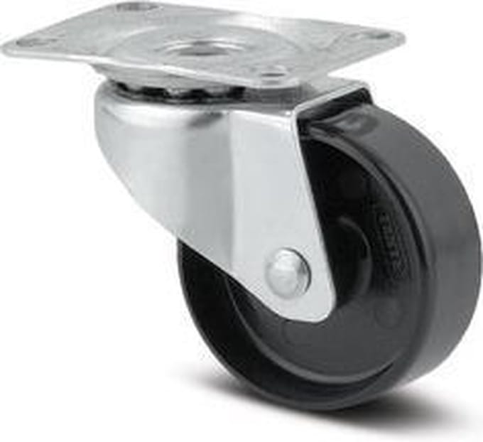 Tente Compacta zwenkwiel 35 mm met plaat 20 kg