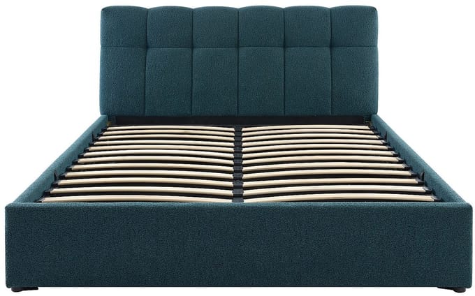 Vente-unique Bed met opbergruimte stof groenblauw 160 x 200 cm
