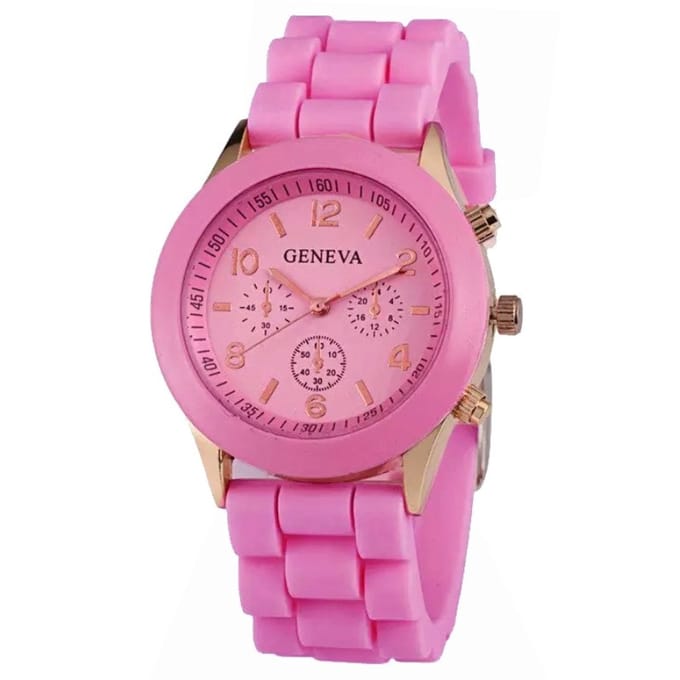 Fako® - Horloge - Geneva - Siliconen Candy - Roze