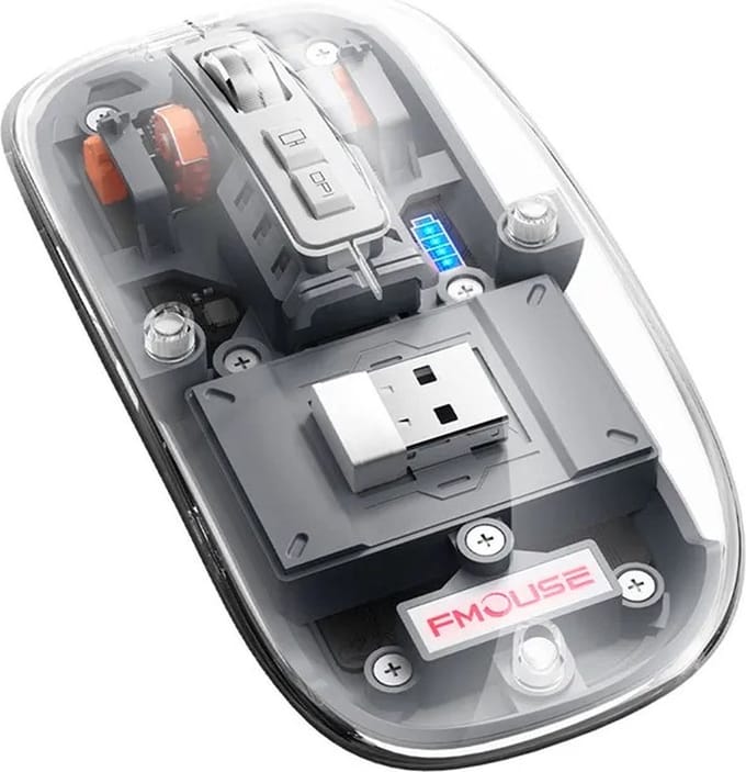 Elementkey Tri-Mode Muis - Draadloze met Verstelbare DPI en Stille Werking voor Efficiënt Officegebruik - Gaming / Kantoor