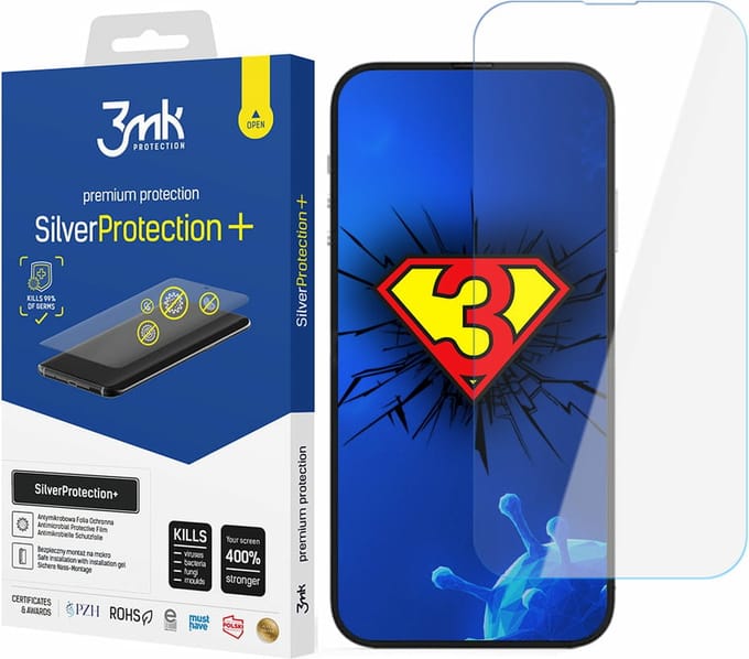 3mk iPhone 14 Pro Max / 14 Plus Antibacterial Gaming Screen Film Silver Protection+