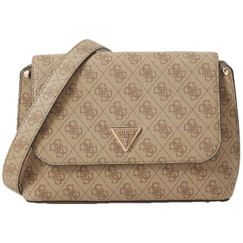 GUESS schoudertas Meridian II Flap Crossbody Bag Latte Logo Lichtbruin