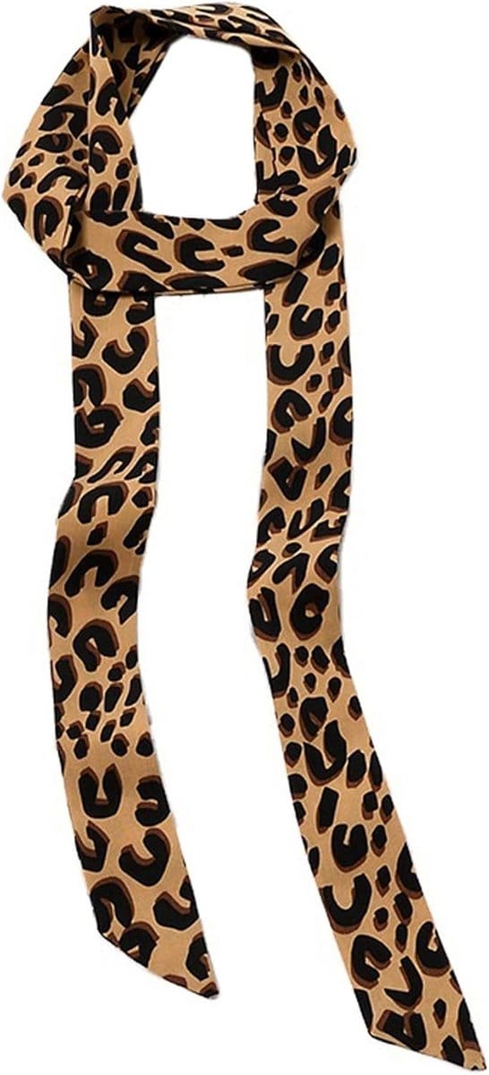 Dames sjaal bruin luipaardprint lang en elegant