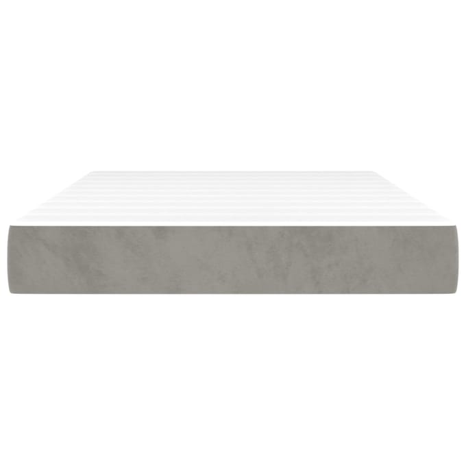 vidaXL - Pocketveringmatras - medium - 120x200x20 - cm - fluweel - lichtgrijs