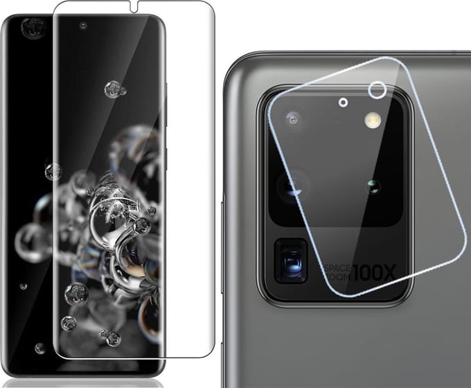 Screenprotector geschikt voor Samsung Galaxy S20 Ultra - Camera Screen Protector