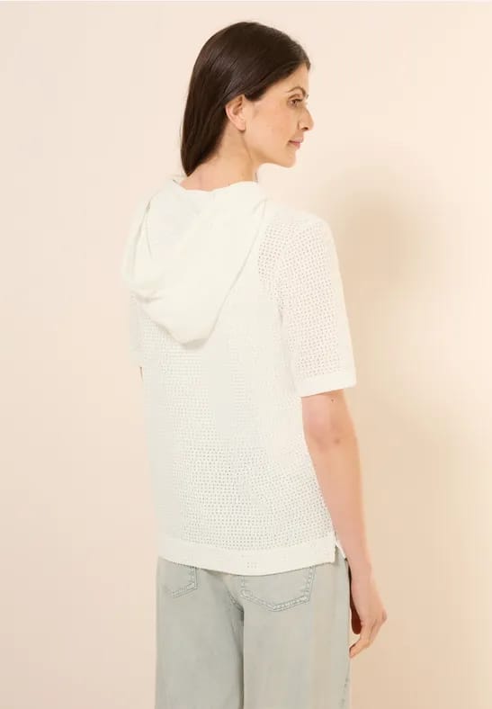 Shirt met structuur en capuchon