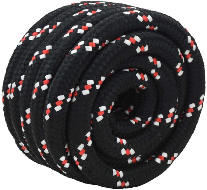 vidaXL - Boottouw - 5 - mm - 25 - m - Zwart - en - Rood