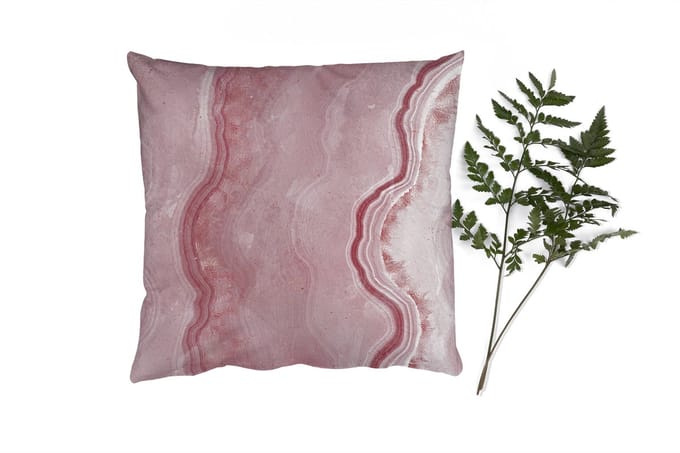 Sierkussens - Kussentjes Woonkamer - 45x45 cm - Rosé - Agaat geode - Stenen - Kristal