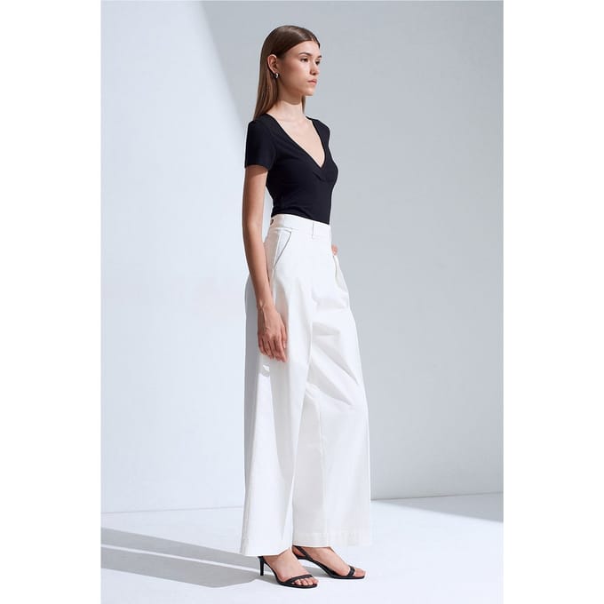 Dames Hoge Taille Plissé Wijde Pantalon