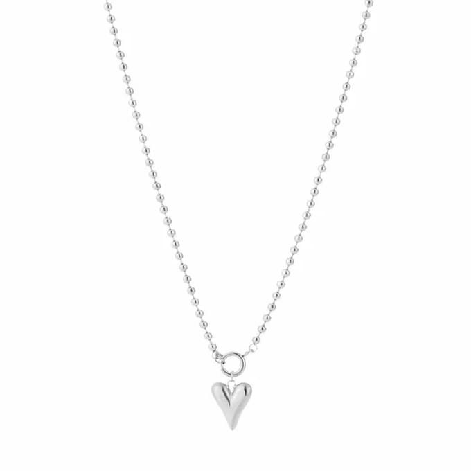 Bijoutheek Collier Hart Balletjes Zilver