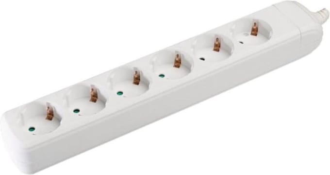 Stekkerdoos - 6-voudig - geen kabel - Wit