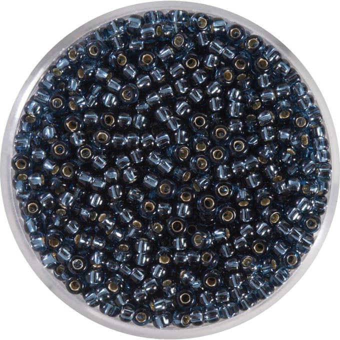 9660-814 Jap. Miyukirocailles - 2,2mm - silverlined black diamond - 12 gram