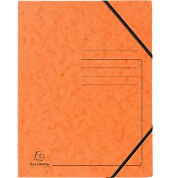 Exacompta hoekmap, DIN A4, met elastiek, te labelen, Colorspan karton, 355 g/m², oranje