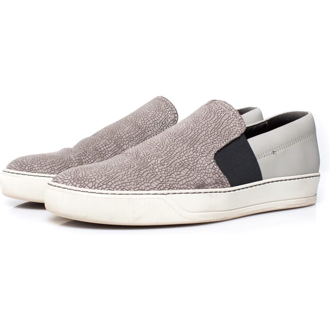 Lanvin leren instapsneakers in grijs.