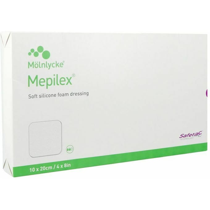 Mepilex Schuimverb Sil Abs Ster 10x20cm 5 294200