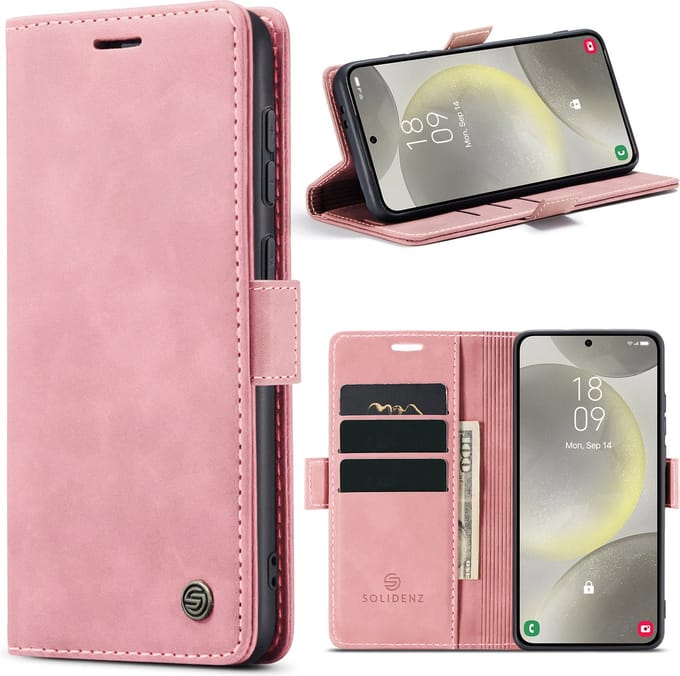 Solidenz Hoesje - Geschikt voor Samsung Galaxy A55 - Urban Book - Roze