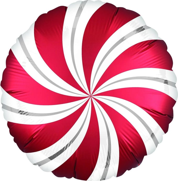 Amscan - Folieballon Snoepje Rood Wit - 35 cm