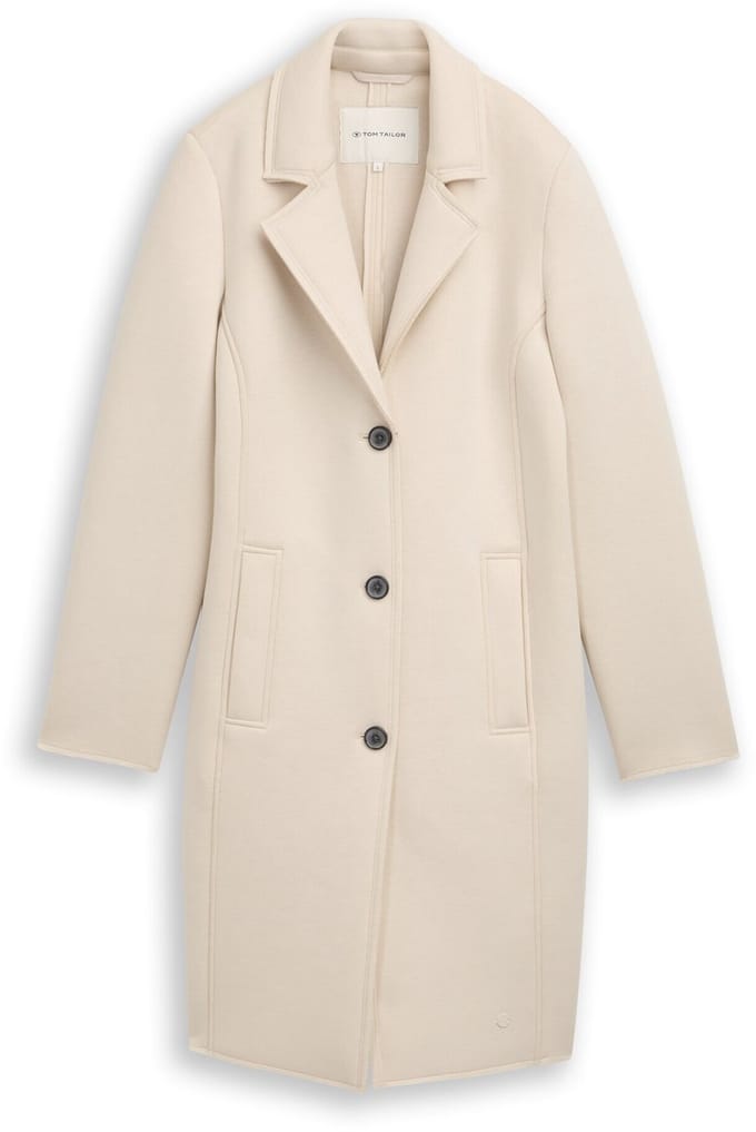 Tom Tailor - Scuba jas met steekzakken - Maat XL - sand stone beige