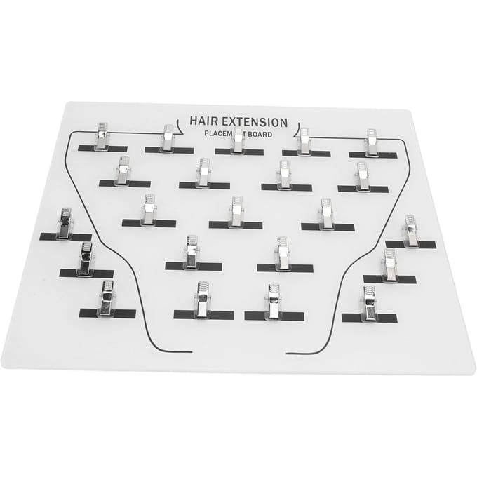 Pruik Extension Houder Bord Acryl 22 Roestvrijstalen Clips Haarverlenging Display Bord wit