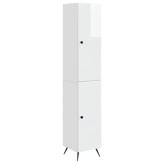 vidaXL - Kast - Set - 2 - st - Hoogglans - Wit - Bewerkt - hout