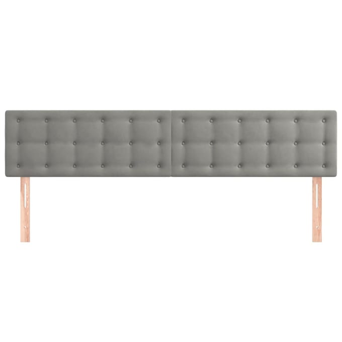 vidaXL - Hoofdborden - 180x5x78/88 - cm - fluweel - lichtgrijs