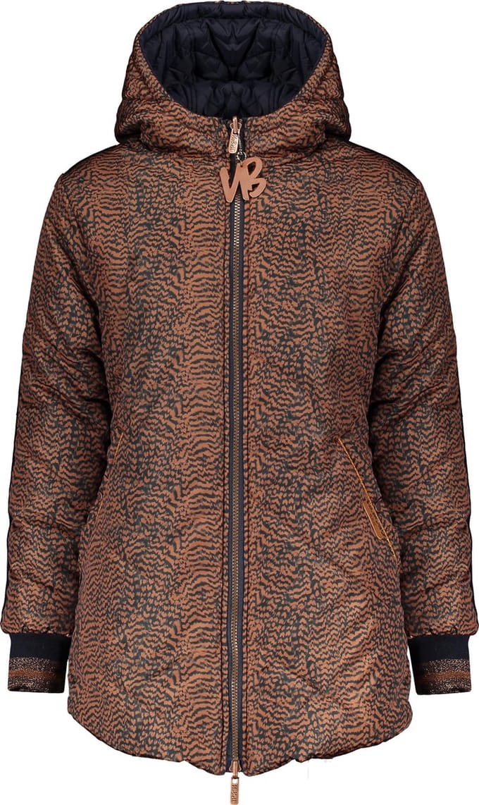 Nobell' Meisjes Reversible winterjas - Leather Brown - Maat 110/116