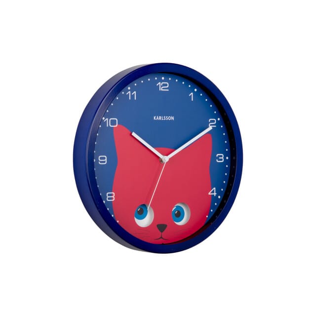 Karlsson wandklok peekaboo cat donker- Ø30,8cm