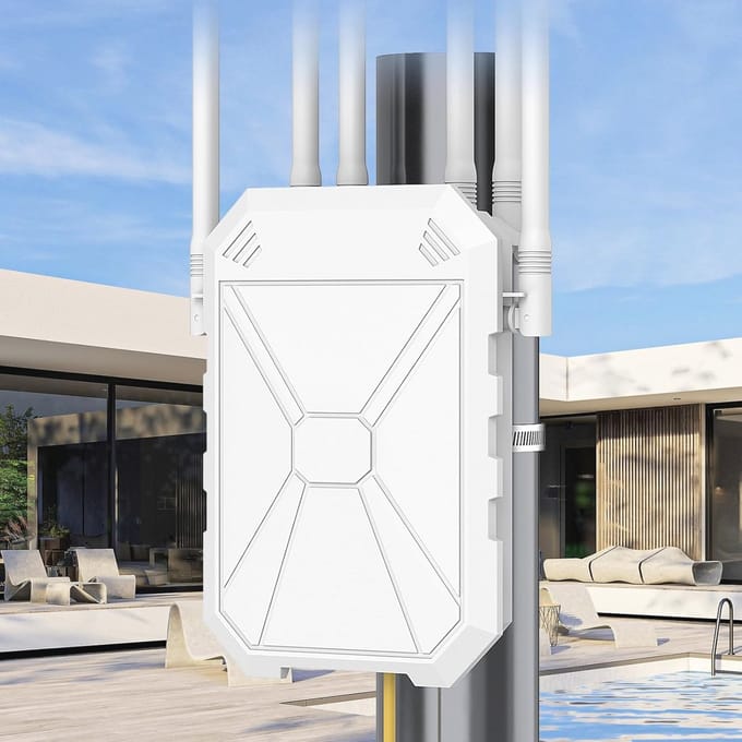 Krachtige Externe Wifi-Repeter met 6 Antennes, Weerbestendig en Gigabit Ethernet