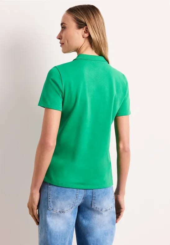 Poloshirt met korte mouwen en geribde structuur
