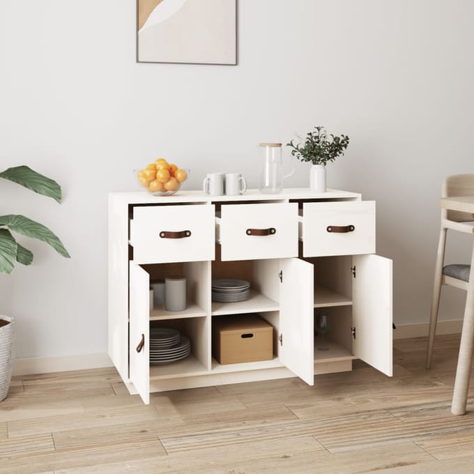 vidaXL - Dressoir - 100x40x75 - cm - massief - grenenhout - wit