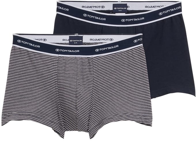 Tom Tailor - Korte boxershorts in een set van 2 - Maat S/4 - blue-middle-stripes