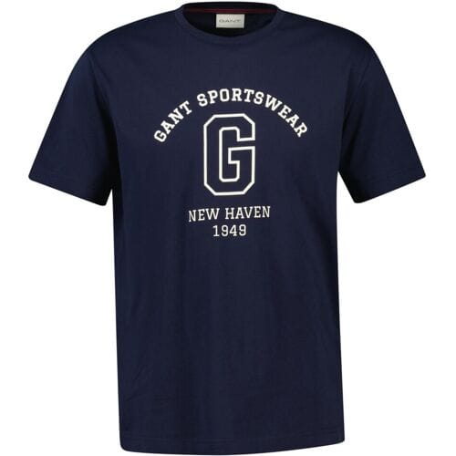 Gant T-Shirt Graphic 1949 New Haven Pattern Crew Neck Avond Blauw / male